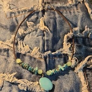 Turquoise and Brown Beaded Necklace